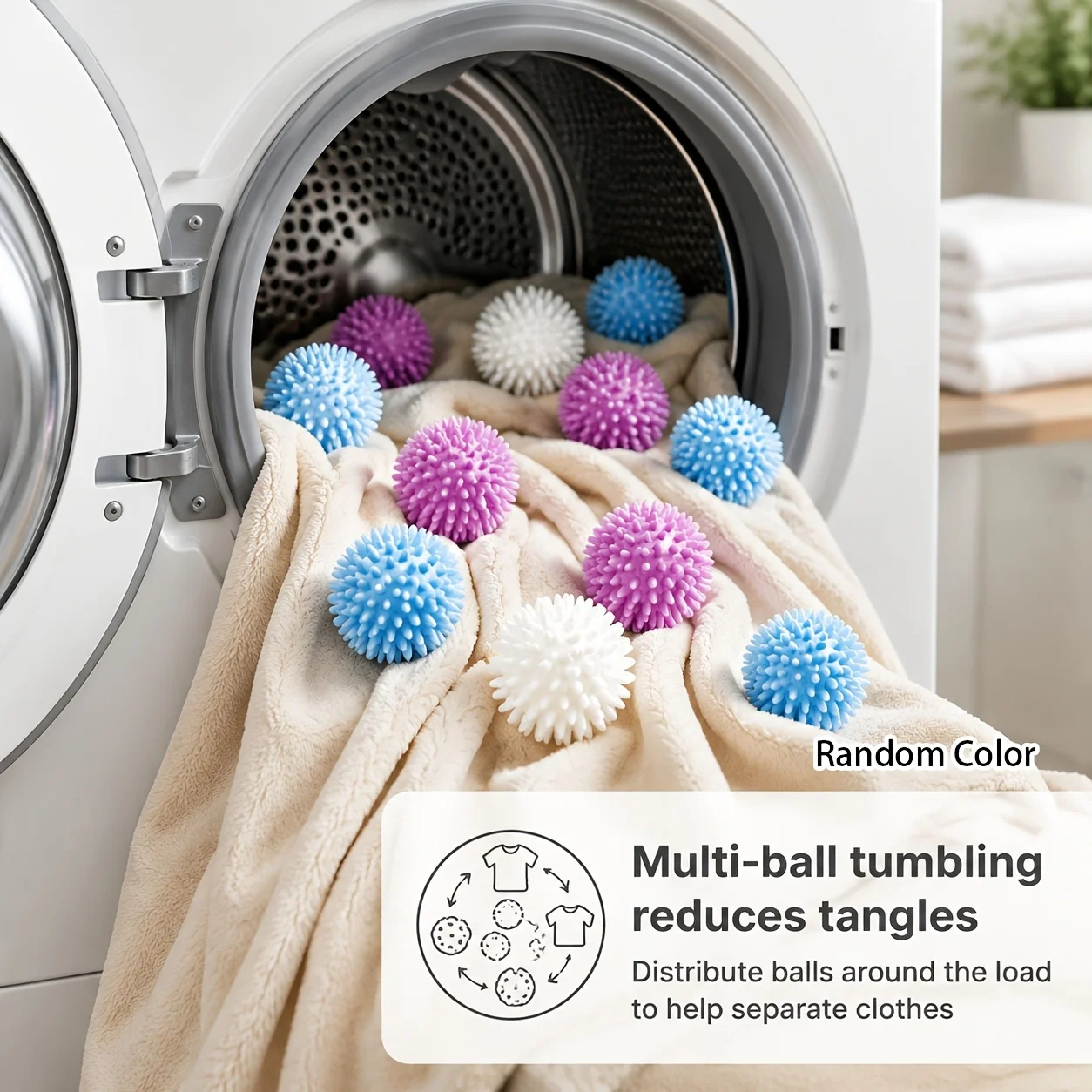 Reusable Laundry Balls Washing Machine Hair Remover Anti-Tangle Wrinkle Reduce Fabric Softener for Household Commercial Laundry