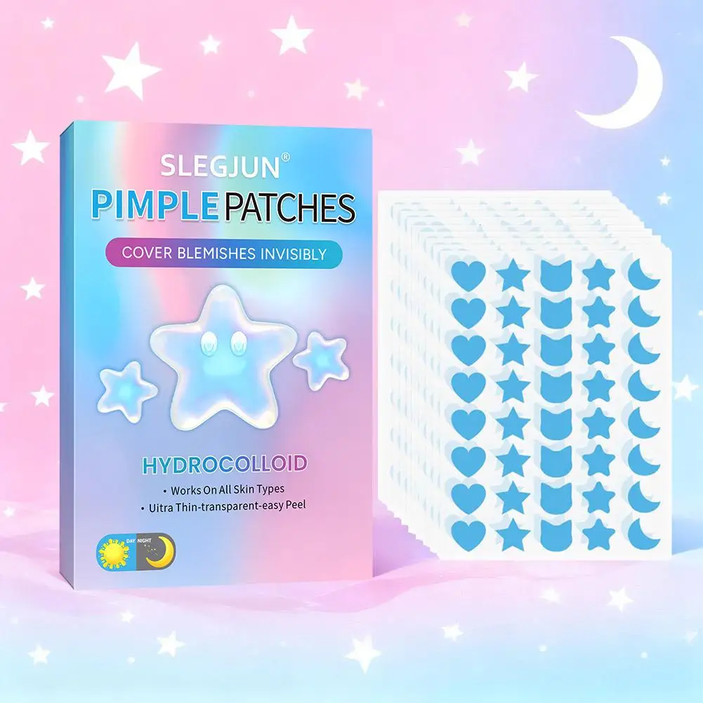 200 Stück gemischte Sterne Mond Pickel Patches Cool Girl Gesicht Dekor Aufkleber modische unsichtbare Akne Punkte Makel Abdeckung Aufkleber