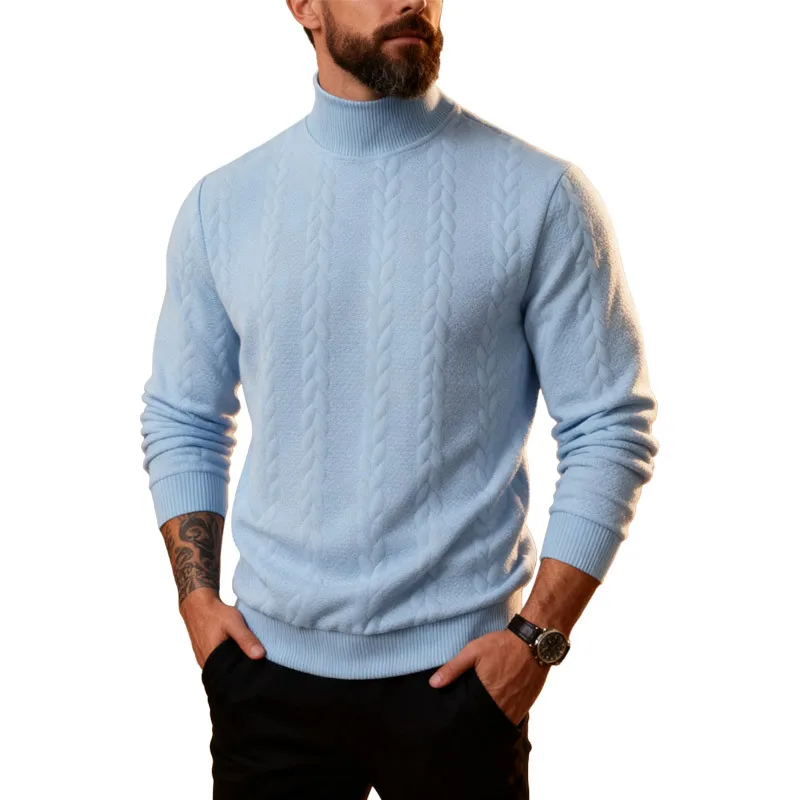 

Зимний теплый свитер High Ne Thi для мужчин, новый цвет, вязаный повседневный свободный крой из смеси полиэстера, высококачественная мужская одежда