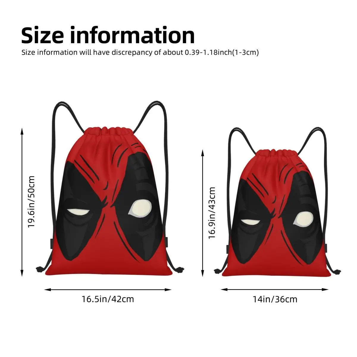 Deadpool Eyes Drawstring Backpack Gym Sports Sackpack String Bags for Working Out