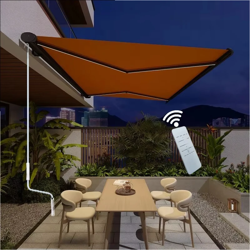 Retractable Awning Outdoor Waterproof Canopy Balcony Awning Full Cassette Motorized Awning for Patio