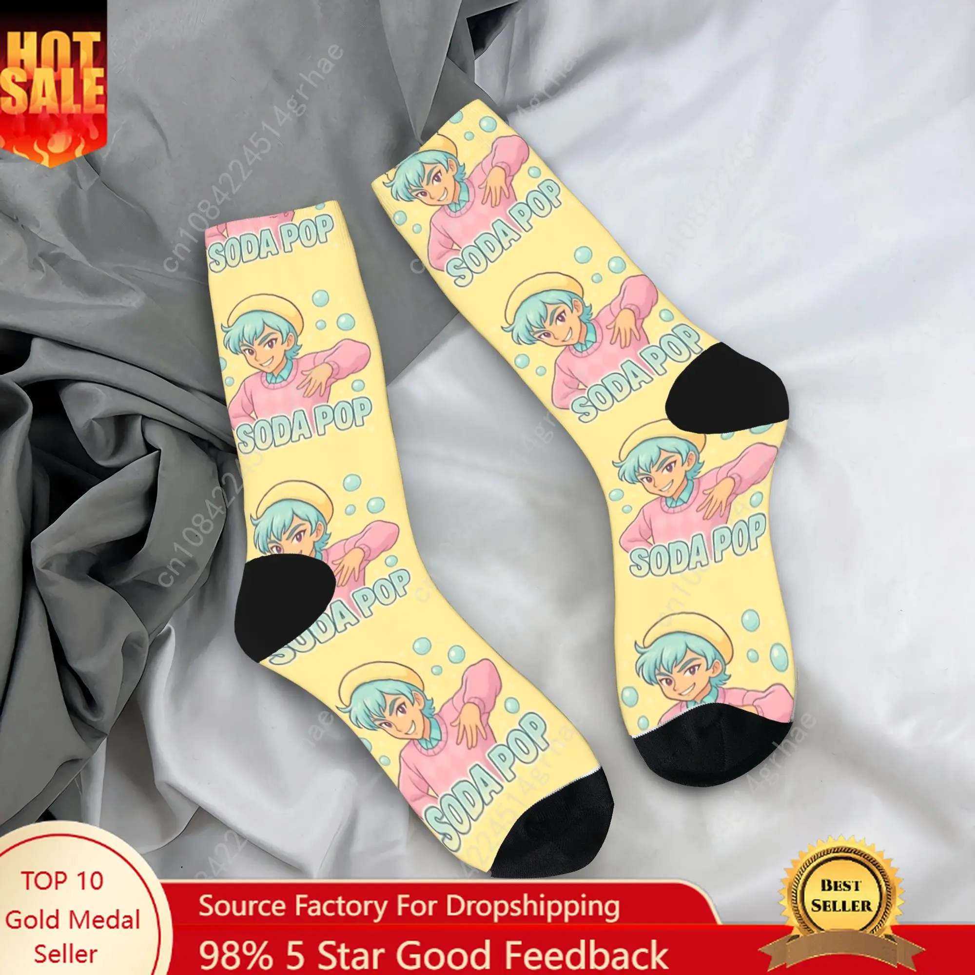 

Saja Boys Baby Soda Pop Kpop Demon Hunters Socks Anti Skid Stockings Men's Quality Cycling Socks Autumn Novelty Design Socks