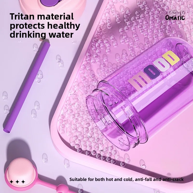 

Милая портативная пластиковая бутылка для воды для женщин, летняя, с высоким эстетическим качеством, для взрослых, из тритана, с ситечком для чая