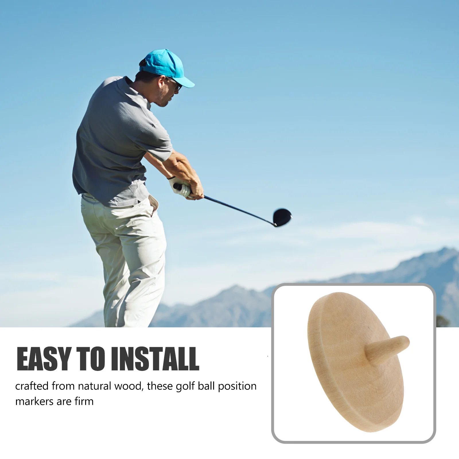 

20Pcs Wood Golf Ball Position Markers Cup Style for Precise Ball Spotting Putting Practice Professional Course Use Golfing Gear