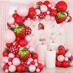 152pcs Strawberry Balloon Garland Set,suitable for Birthday, Wedding, Anniversary, Graduation Ceremony Indoor/outdoor Decoration