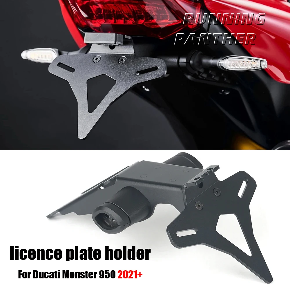 

For Ducati Monster 950 Monster950 2021-up 2022 2023 Motorcycle Rear Short Tail Stock License Plate Holder Tailstock Bracket Kit