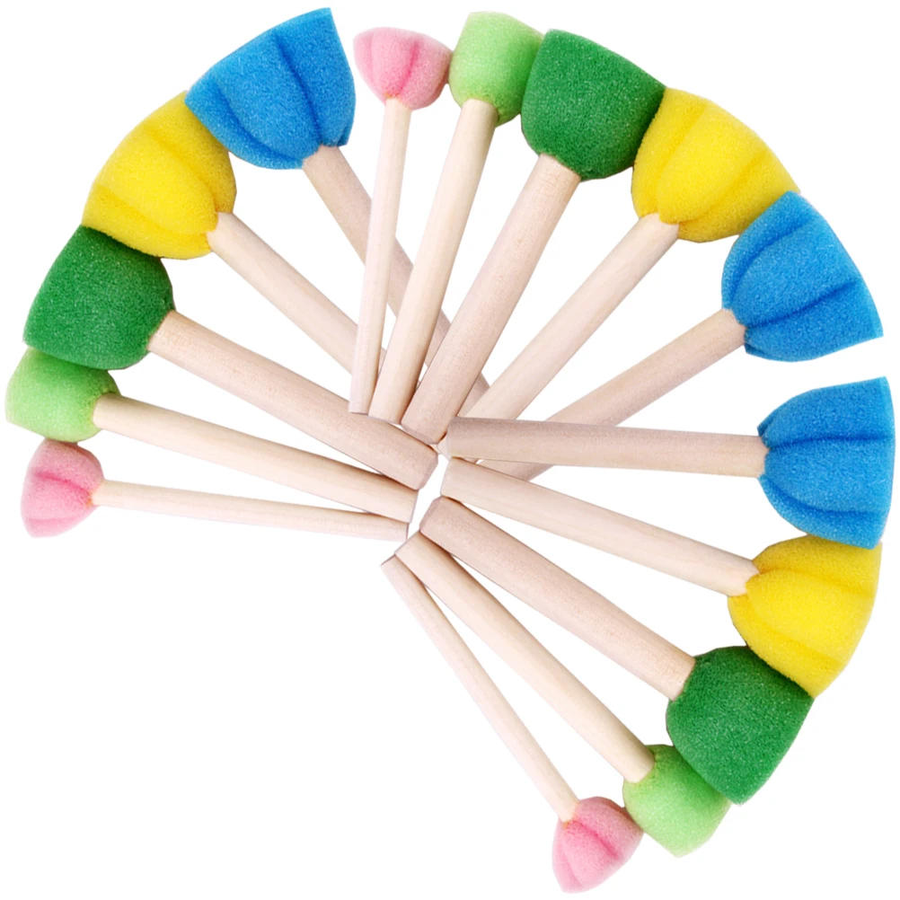 

15 Pcs Colorful Sponge Sticks Painting Material Kids Sponges Graffiti Pen Brushes Accessories Child Craft Tools