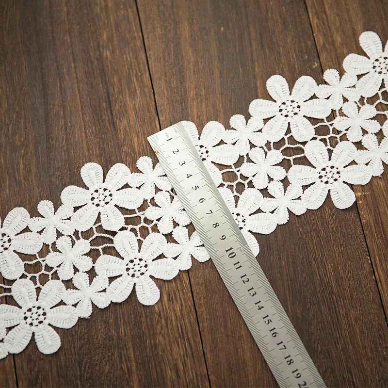 1Yards 11CM Wide Lace Cotton Embroidery Ribbon Lace Trim Skirt Sewing Accessories Clothing Decorative Materials Drop Shipping
