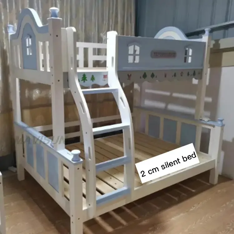 Minimalist Modern Boy Child  Simple Bunk 1.2 Meter High And Low Two-Layer  Pure Solid Wood Home Space Saving Furniture