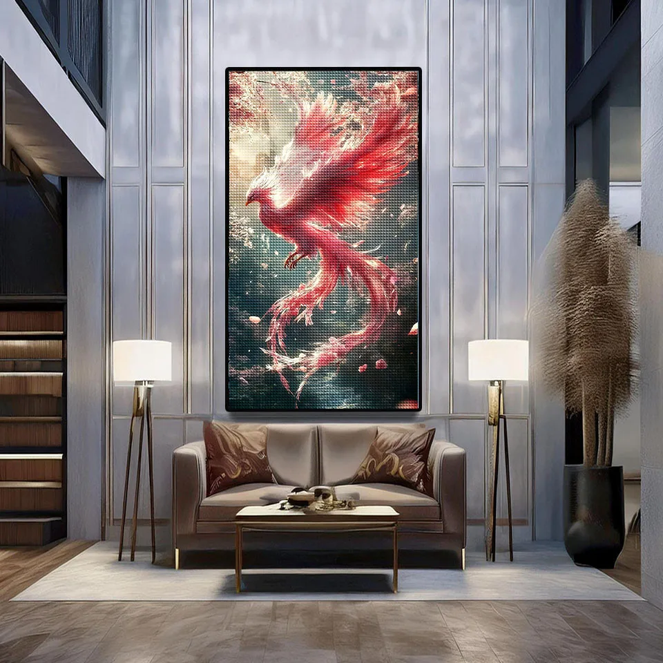 2025 new diamond painting art DIY Phoenix Wings Diamond Embroidery 5D Square Round Rhinestone Mosaic Home Decoration Wall Art