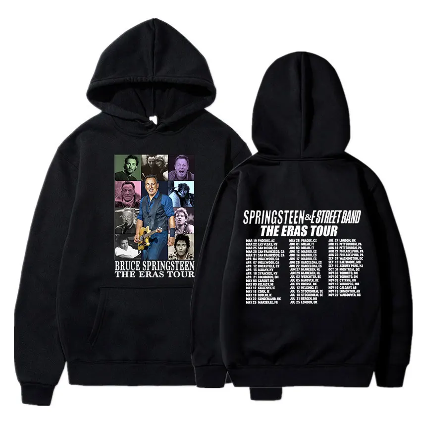 Rock Singer Bruce Springsteen and E Street The Eras Tour Hoodies Men\'s Women Fashion Vintage Sweatshirts Casual Loose Pullovers