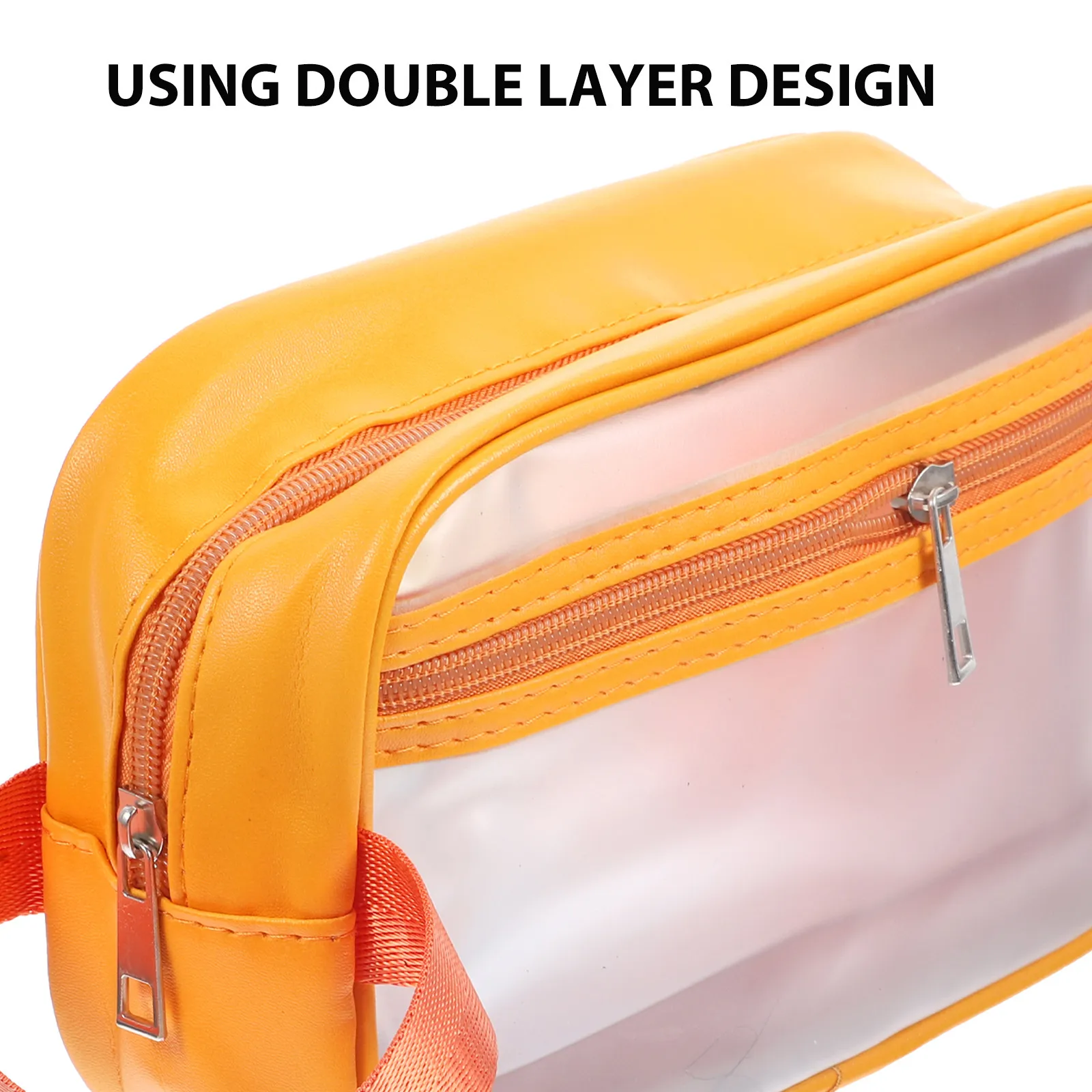 Portable Waterproof Cosmetics Bag Dry Wet Separation Wide Opening Zipper Closure Travel Toiletry Organizer for Makeup Swimsuit
