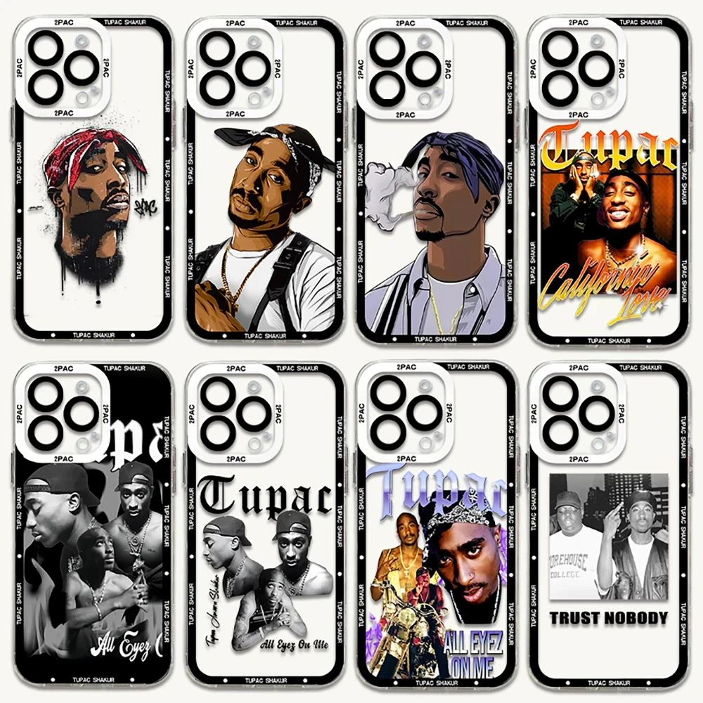 Fashion Rapper 2pac Singer Tupac Phone Case for iPhone 15 14 13 12 11 Pro Max Plus X Xs Max XR SE 2020 8 7 Plus Soft Clear Cover