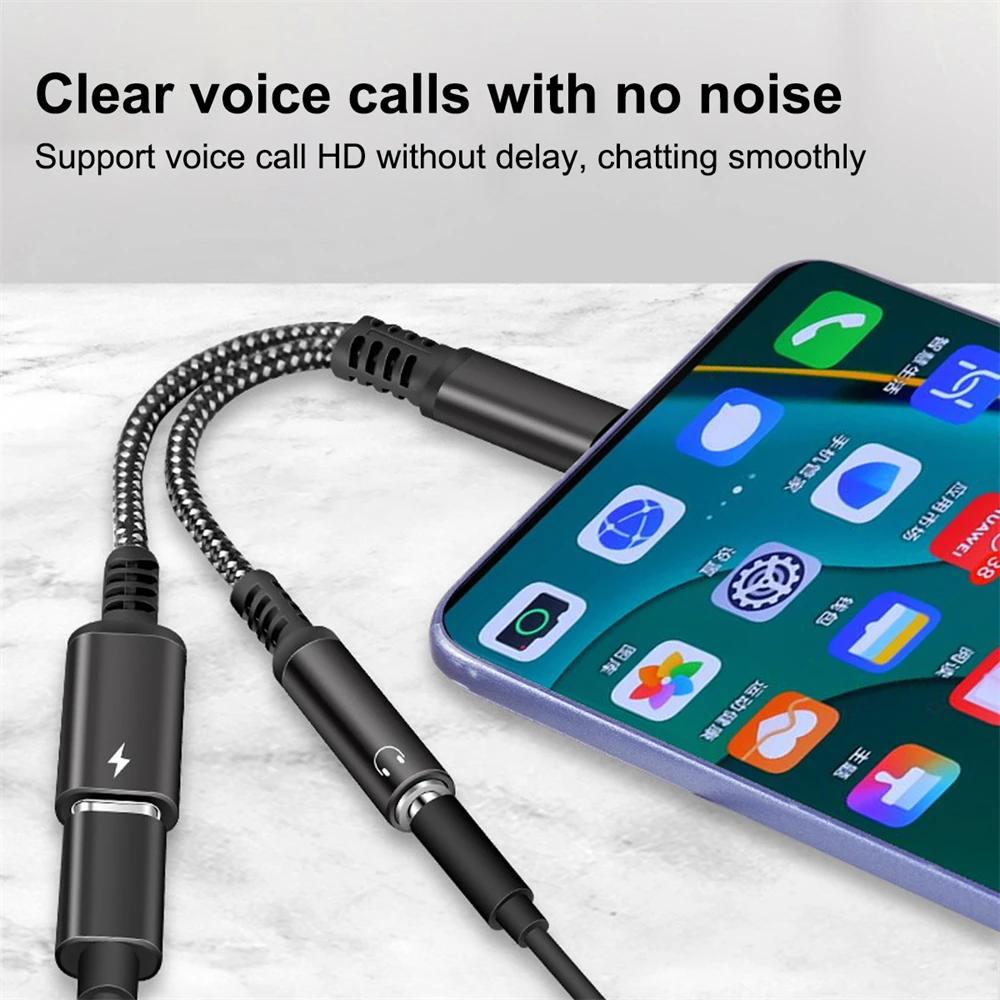 Type-C to 3.5MM headphone jack C-type charging audio auxiliary adapter suitable for Xiaomi Huawei Samsung S21 S20 Ultra Apple