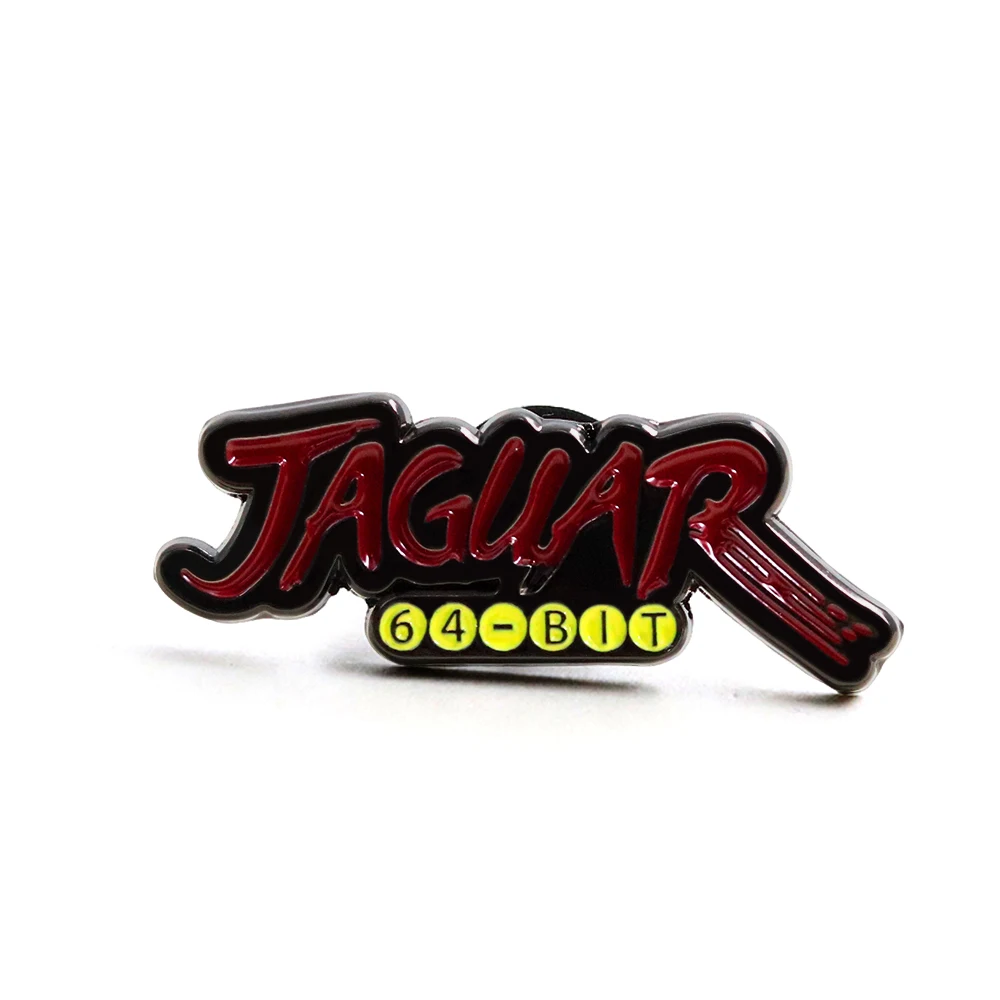 Jaguar 64-Bit-Gaming-Konsole Logo-Brosche, klassisches Retro-Videospiel-Peripherie-Metall-Anstecknadel, nostalgisches Abzeichen für Spielkollektoren – Detail 1