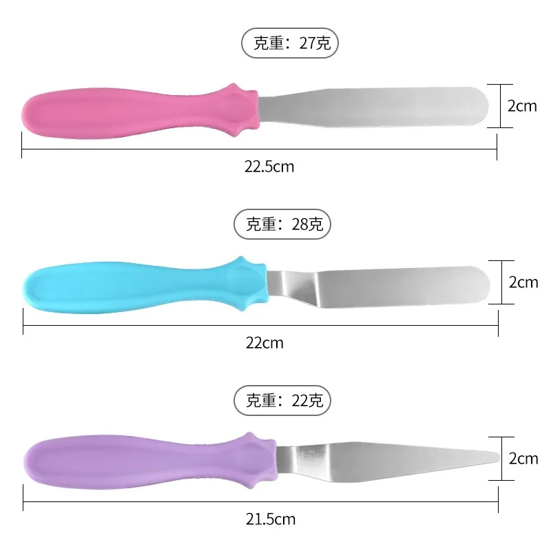 3pc/set Small Cranked Angled Spatula Palette Knife Stainless Steel Butter Cake Cream Knife Spatula Fondant Tools Kitchen Item