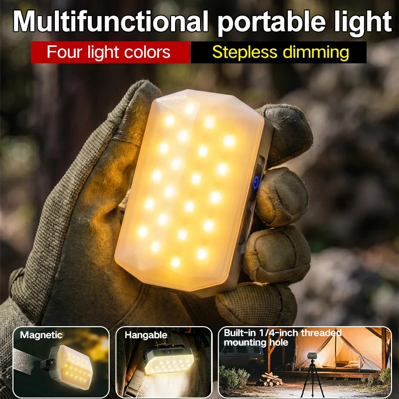 Luzes Portáteis para Camping ao Ar Livre, Luzes Recarregáveis para Trabalho e Ambiente, Iluminação LED de Longo Alcance para Barracas