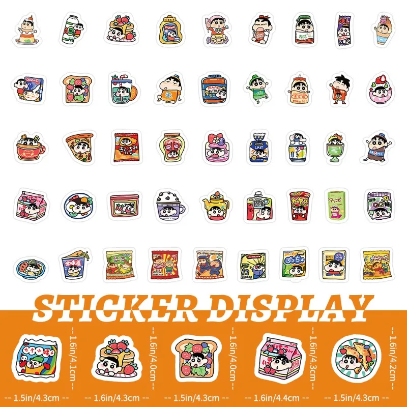 Pegatinas de crayón Shin-chan personalizadas para teléfono móvil, adhesivos creativos para manualidades, decoración de monopatín, nuevo estilo, piezas, 100