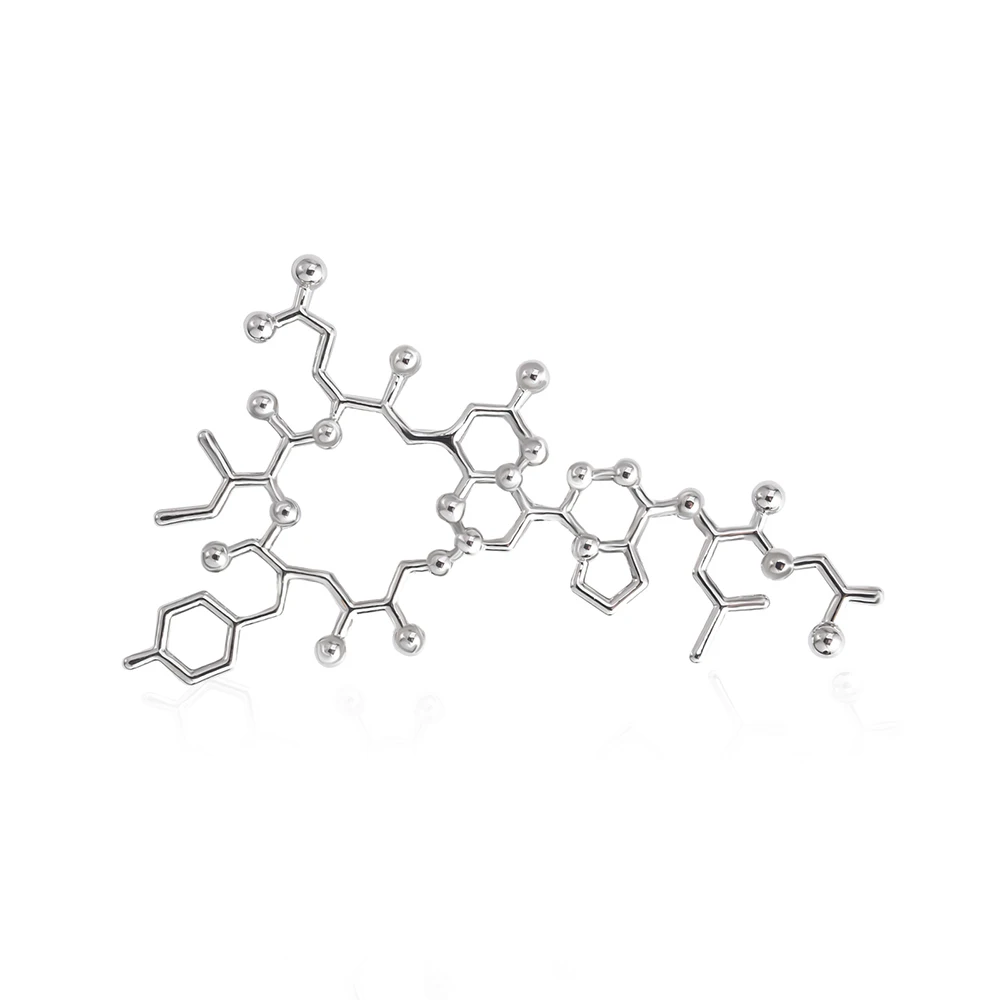 Oxytocin Molecular Model Lapel Pin ,Medical Science Chemist's Badge Doctor Nurse Jewelry Gift Metal Brooch