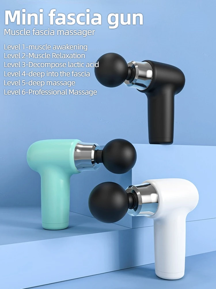 Muscle Relaxation Massager Portable Fascia Gun Deep Tissue Body Massager 4 Heads Relaxation Gout Pain Relief Body Massager
