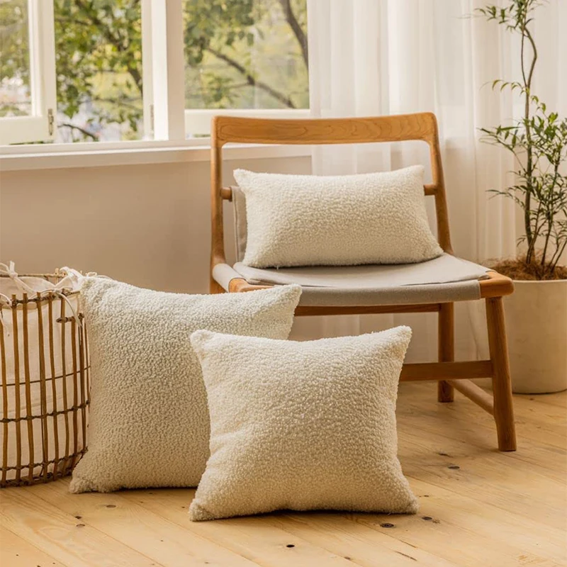 

Cushion Cover 45x45 Customized colors Plush Pillow Cover For Sofa Living Room Teddy Decorative Pillows Home Decor Pillowcase