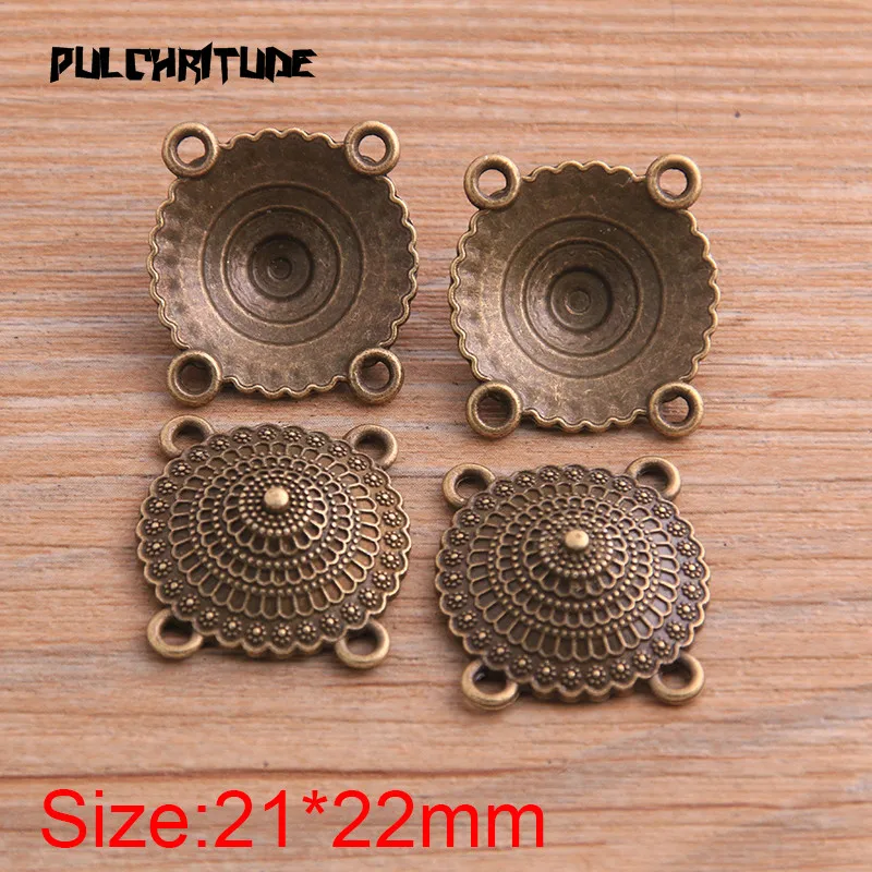 8pcs 21*22mm New Product Two Color Zinc Alloy Round Porous Connectors Jewelry Making DIY Handmade Craft