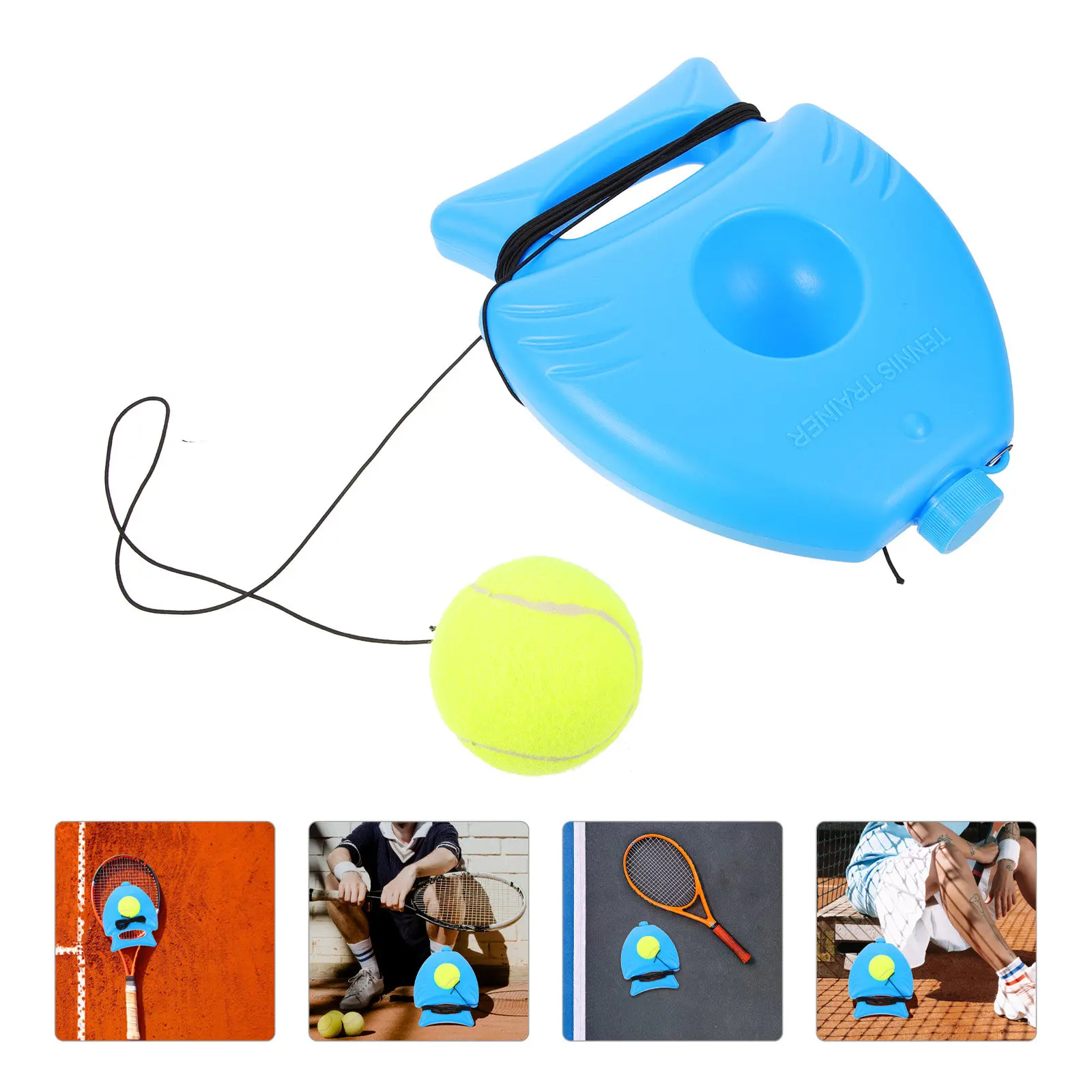 

1Set Tennis Training Equipment Plastic Tennis Practicing Base Reflex Coordination Trainer Skill Development Sports Training
