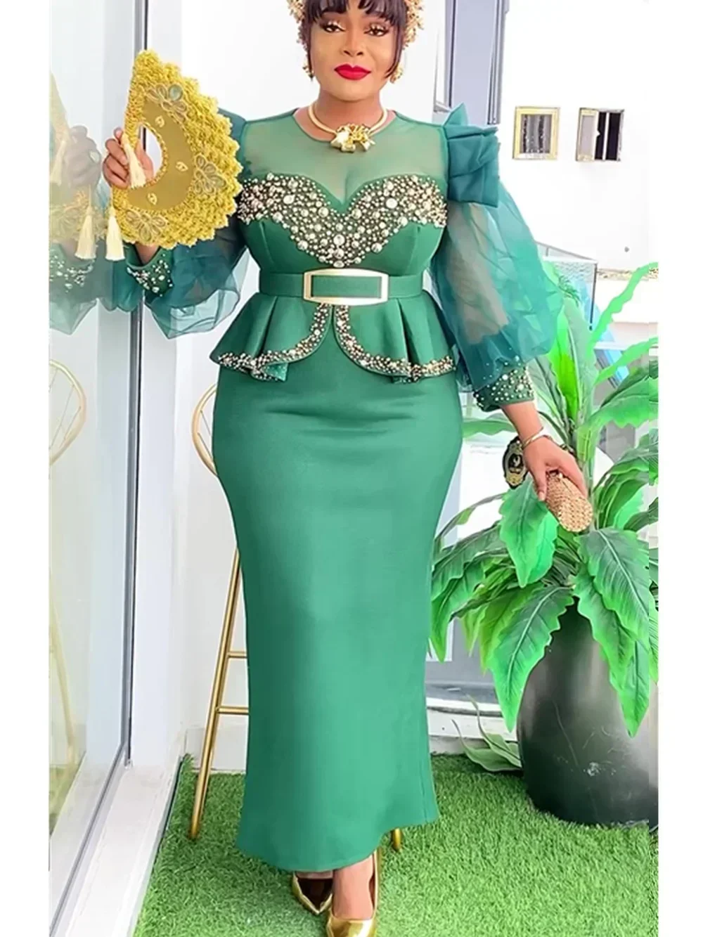 Robe Elegant African Dresses for Women 2025 New Africa Clothing Plus Size Wedding Party Long Dress Dashiki Ankara Outfits