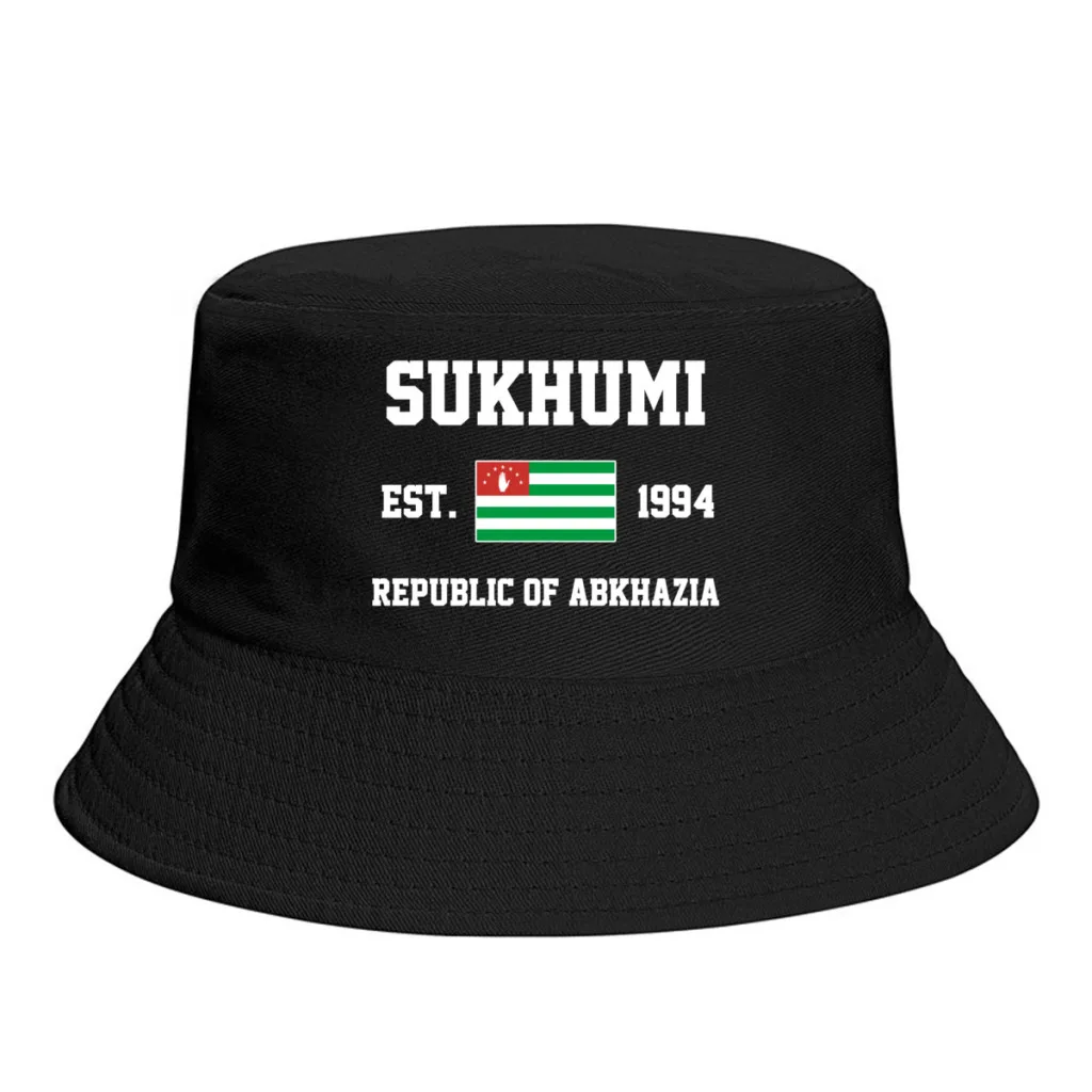 Bucket Hats  Republic of Abkhazia EST.1994 Sukhumi Emblem Flag Sun Shade Cool Outdoor Summer Fisherman Caps Fishing Hat