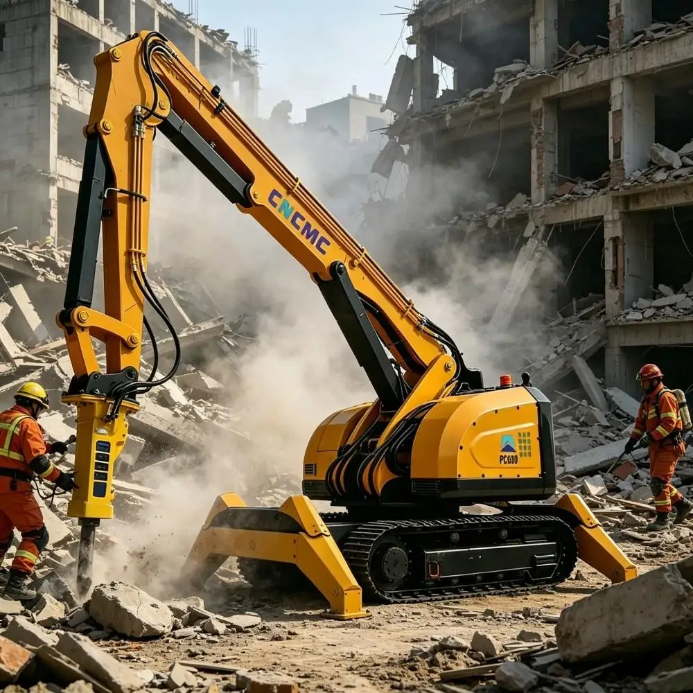 PC600 Demolition Robot 6.5M Working Radius Engine Motor Powered High Efficiency For Earthquake Collapse Disaster Rescue