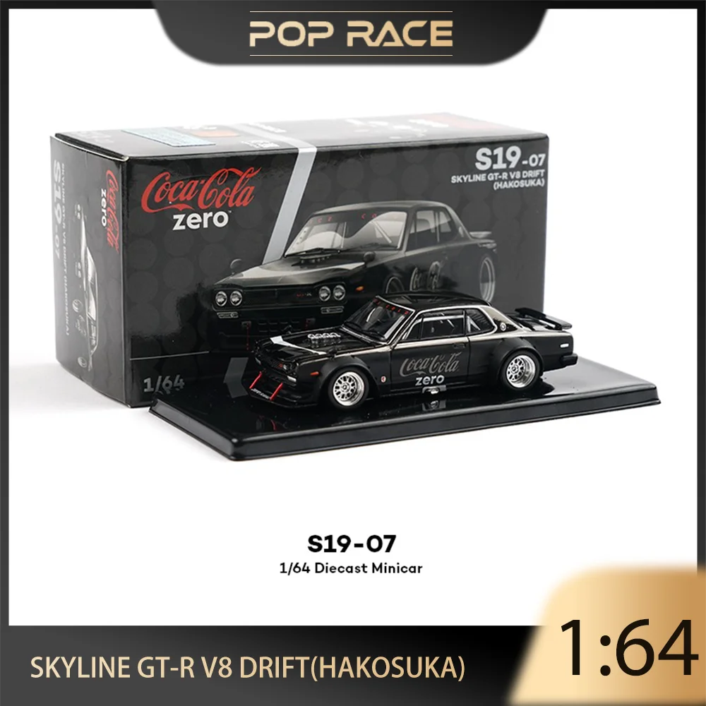 

New POP RACE 1:64 Nissan SKYLINE GT-R V8 DRIFT Alloy Premium Diecast Vehicle Model Toys Collectible Display Piece
