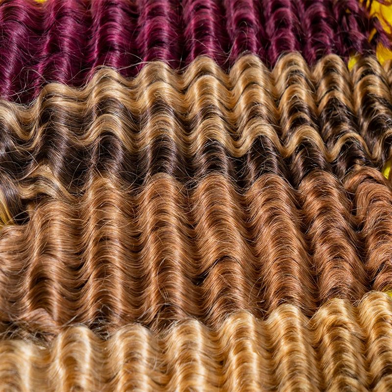 Trança de cabelo em massa 100% cabelo humano onda profunda colorido não processado sem trama boho tranças extensões de cabelo humano em massa remy cabelo 350 #