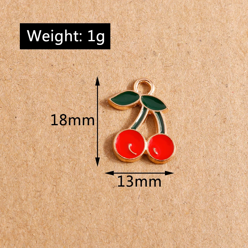 10 Stück süße Emaille-Frucht-Charms für die Schmuckherstellung, Kirsche, Ananas, Banane, Apfel, Charms, Anhänger für DIY-Halsketten, Ohrringe, Geschenk – Detail 8