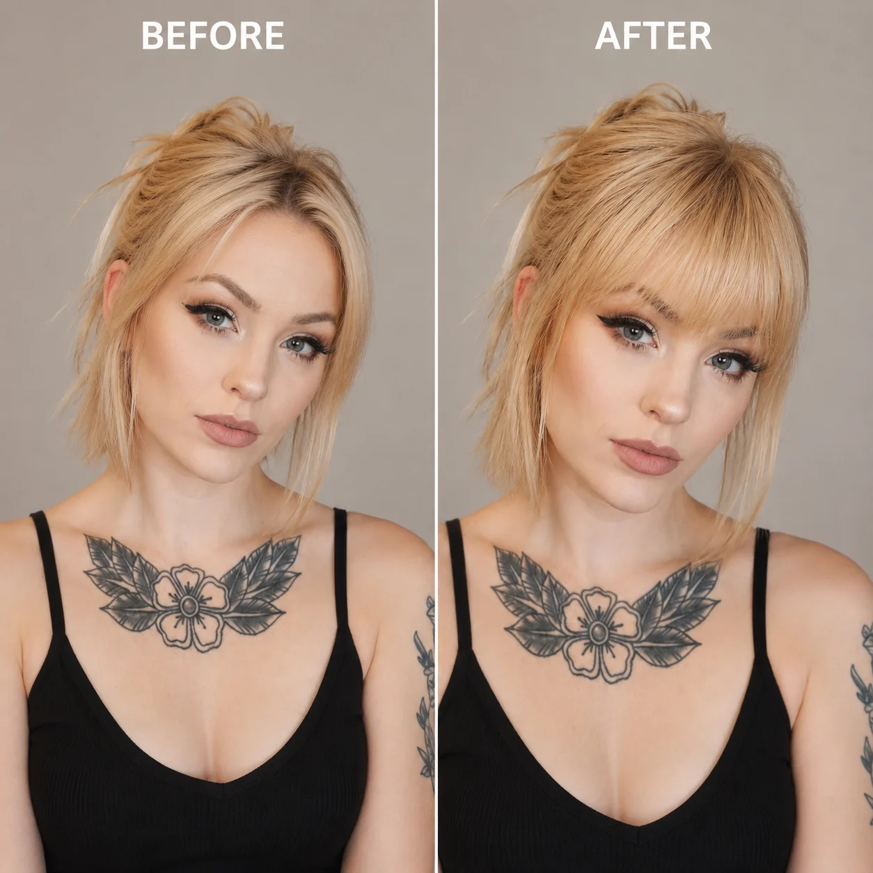 100% Human Hair Natural Caramel Light Blonde Golden Straight Bangs Upgraded 3D Air Wispy Fringe with Sideburns Clip in Hair
