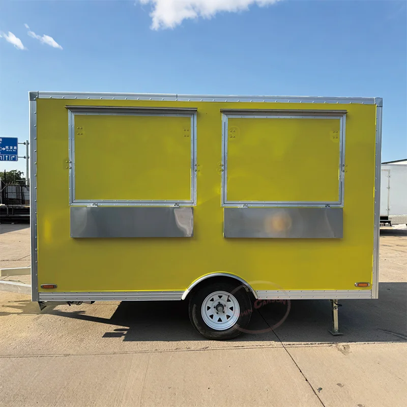 

Mobile Kitchen Outdoor Food Trailer square Snack Fast Food Trailer Food Truck with Full Kitchen Camper Van