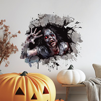 1pcs Halloween Stickers Giant Ghost Monster Ghost Shadow Window Sticker Witch Death Skull Wall Stickers Halloween Party Supplies