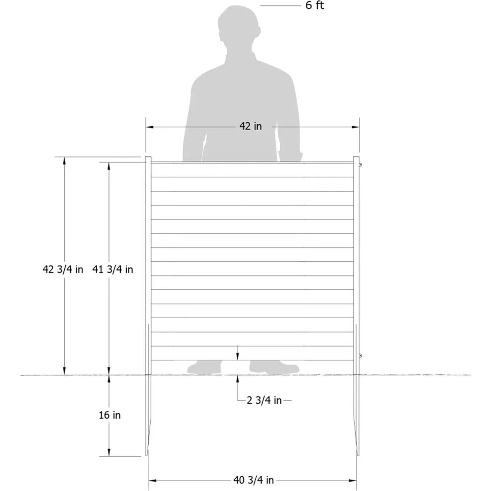 شاشة لوحة سياج للخصوصية الخارجية بطول 3.5 قدم، مجموعة No-Dig Kit Cedar Color 2-Pack سهلة التركيب #3