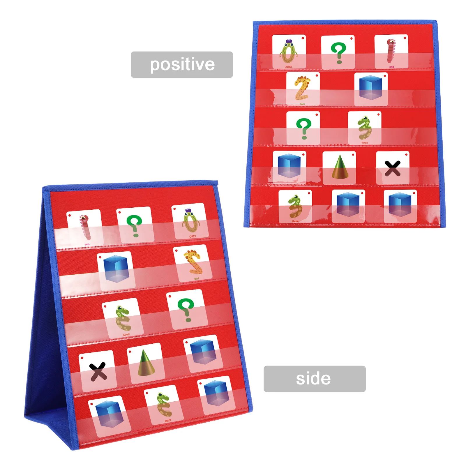 

1pc Digital Display Slot Bag Foldable Teaching Aid Transparent Pocket Desktop Storage For Letter Cards Counting Words