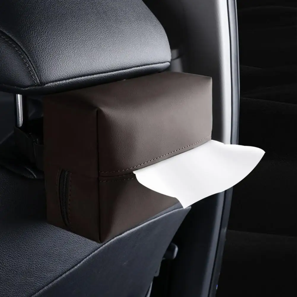 

Toilet Paper Holder Durable Removable Strap Soft Surface Car Backseat Hanging Bag Tissue Case for Auto