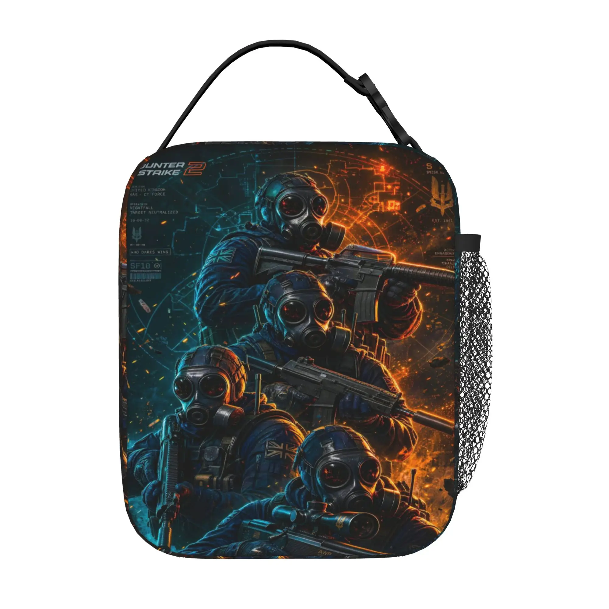 Back to school season  Lunch Box Bag CSGO Team Squad Fire Battle Graphic Fashion Good Quality Daily Leakproof Lunch Bag