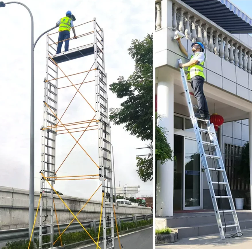 Aluminum Alloy Scaffolding Movable Telescopic Scaffolding Factory  Folding Engineering Ladder Platform and Pedal Accessories view 4