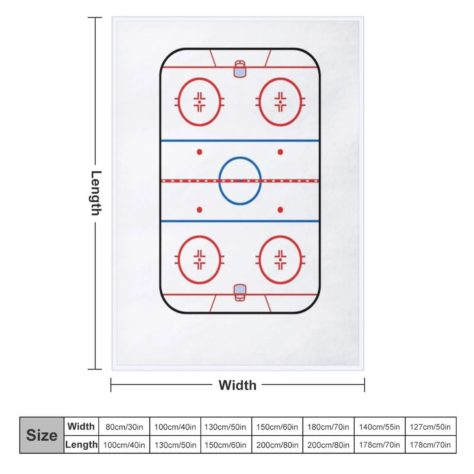 Ice Rink Diagram Hockey Game Companion Throw Blanket Sofa Blankets Sofas Of Decoration Blankets