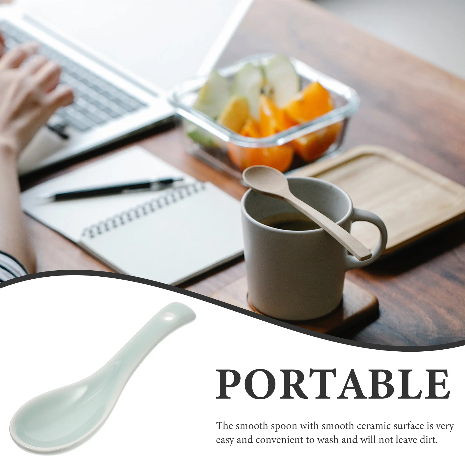 

3Pcs Ceramic Soup Spoons Short Handle Multipurpose Smooth Porcelain Home Restaurant Porridge Tableware Soup Spoons