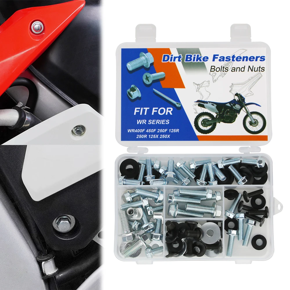 

78PCS Complete Body Plastic Frame Fender Bolts Kit Fairing Kit Steel For Yamaha WR400F WR450F WR250F WR125R WR250R WR125X WR250X