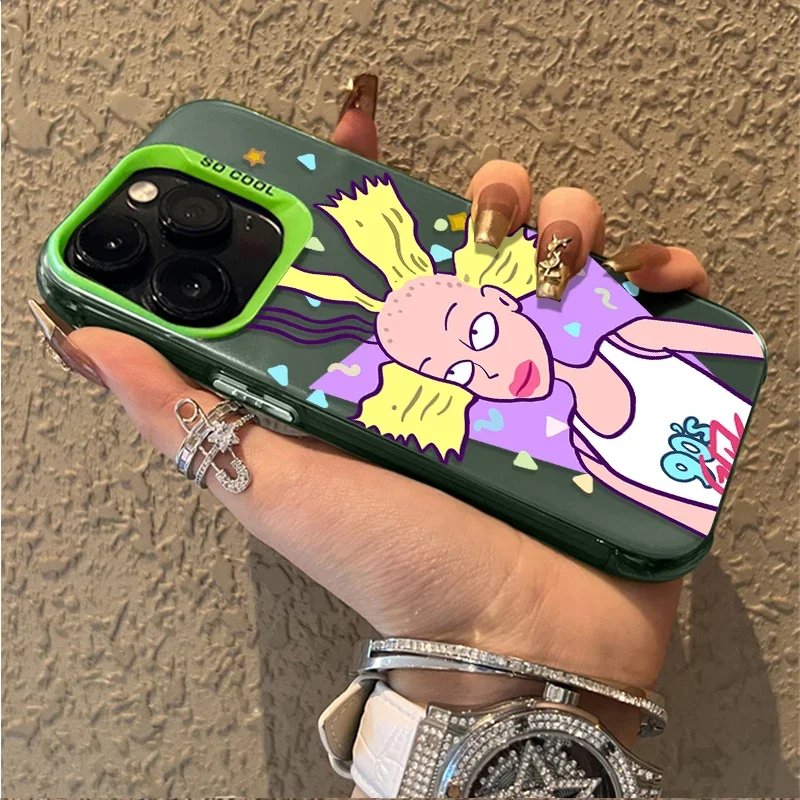 مضحك الكرتون R-Rugrats PC حافظة هاتف صلبة آيفون 17 الهواء 16 15 11 12 14 13 برو ماكس XS X XR زائد 8 7 SE 2020 غطاء مقاوم للصدمات