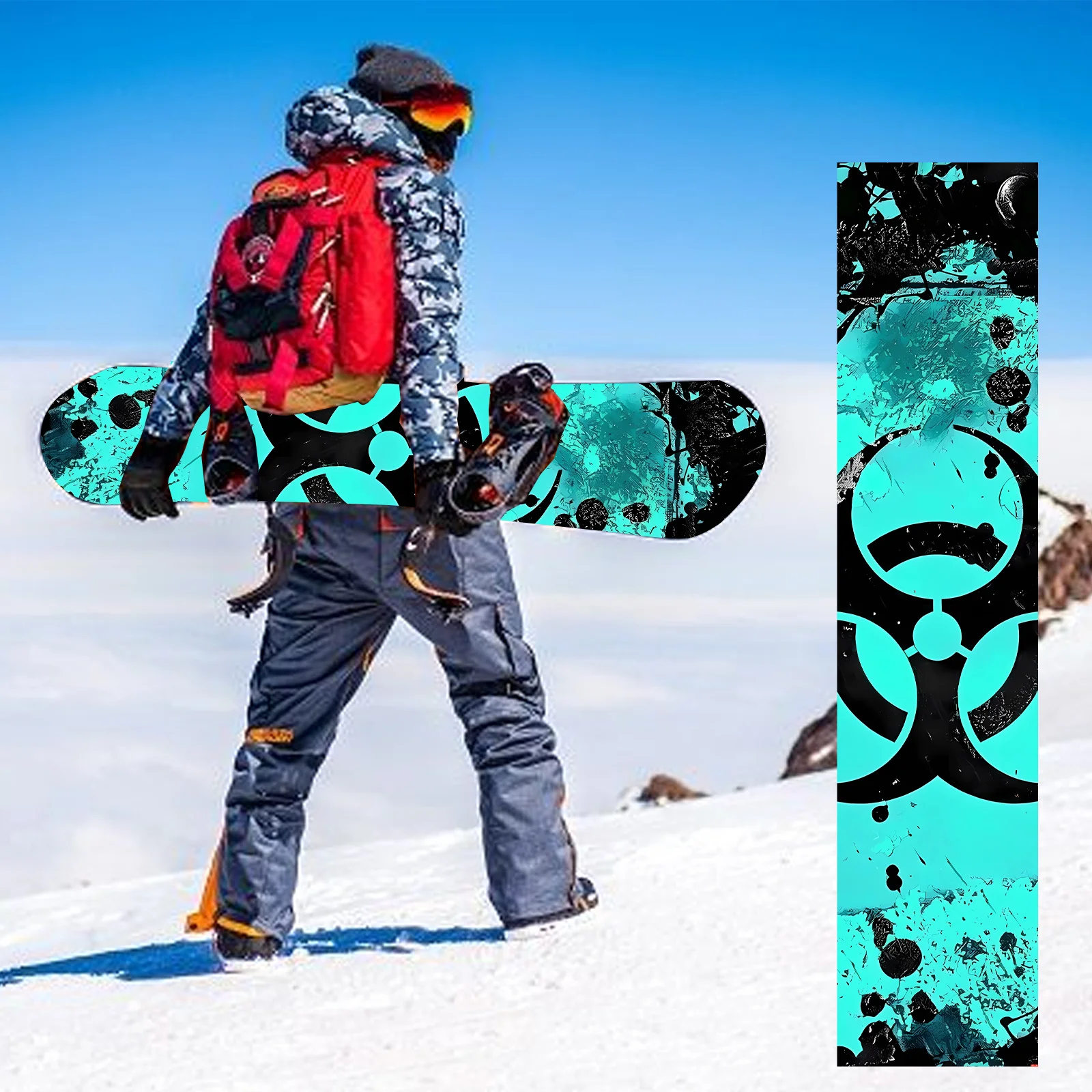 

1 piece of high-flammability geometric symbol style snowboard sticker, snowboard decorative sticker, snowboard decorative sticke