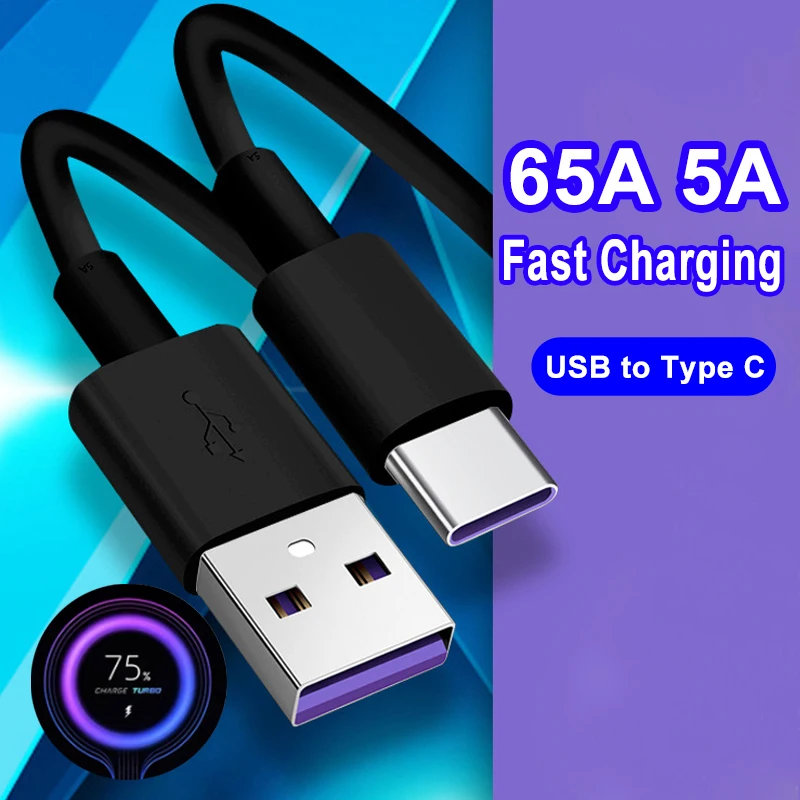 65W 5A USB Type C Cable Fast Charging Data Cord For Samsung Galaxy S23 Xiaomi 13 Huawei P40 Android Phone Accessories USB C Line