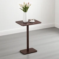 Minimalist C-Shaped End Table，Lightweight Sofa Bed Tray，Rustic Brown for Small Living Room TV Snack 6