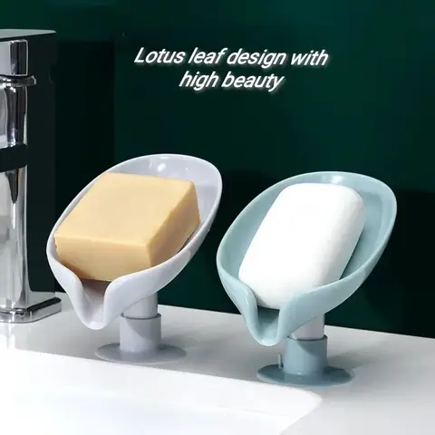 otus 잎 모양 비누 상자 욕실 액세서리 트레이 크리 에이 티브 빨판 물없는 보관 상자