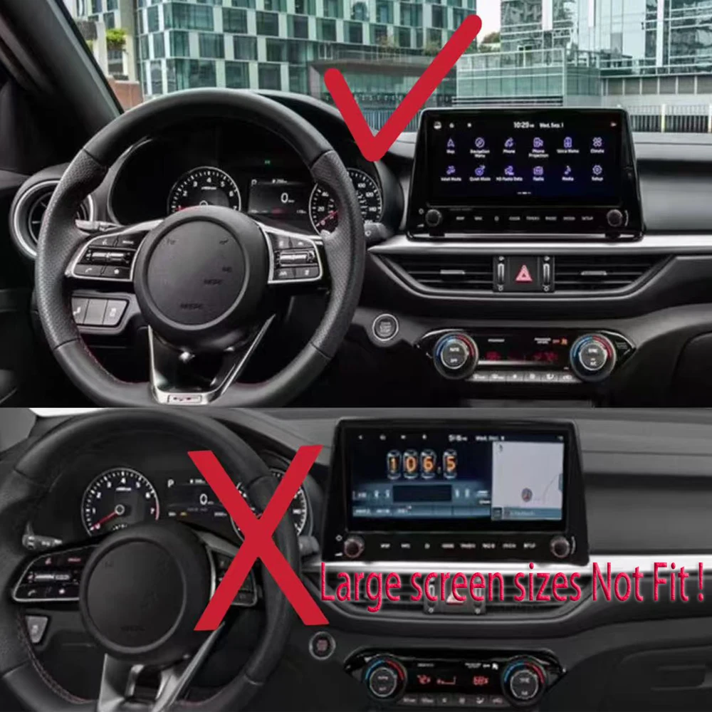 For Kia Forte 2019-2024 Car Phone Holder 2xScreen Fixed Base GPS Stand Mobile Phone Mounts Smartphone Bracket